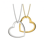 gold and silver heart necklaces